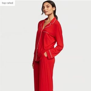 Victoria Secret Christmas Red Pajama Set Small Long